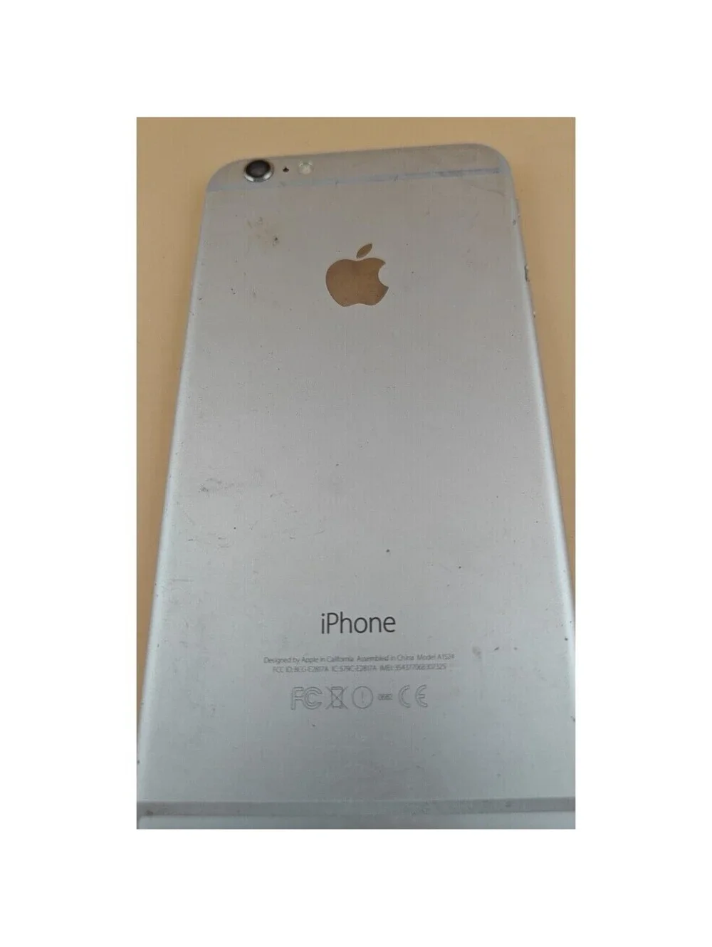 Apple iPhone 6 Plus A1524 White Silver Cracked No Power Parts/Repair As Is